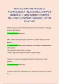BIOD 351&sol; BIOD351 MODULE 3&vert; PHARMACOLOGY &vert; QUESTIONS & ANSWERS GRADED A&plus; &vert; 100&percnt; CORRECT &vert;VERIFIED SOLUTIONS &vert; PORTAGE LEARNING &vert; LATEST 2026&sol; 2027 