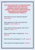 WGU D684 INTRODUCTION TO COMPUTER SCIENCE  COURSE SECTION 1 AND 2 OBJECTIVE  ASSESSMENT &vert;&vert;VERIFIED EXAM 2026&sol;2027  CURRENTLY TESTING WITH COMPLETE 500 EXAM  QUESTIONS WITH DETAILED VERIFIED  ANSWERS&vert;&vert;ALREADY GRADED A&plus;&vert; 