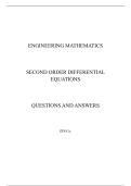 Second Order Differential Equations Practice Questions and Answers