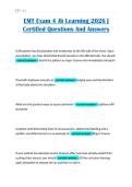 EMT Exam 4 Jb Learning 2026 &vert; Certified Questions And Answers