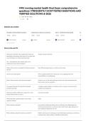 WKU nursing mental health final Exam comprehensive questions &vert; FREQUENTLY MOST TESTED QUESTIONS AND VERIFIED SOLUTIONS &commat; 2026