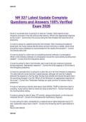 NR 327 Latest Update Complete  Questions and Answers 100&percnt; Verified  Exam 2026