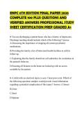 ENPC 6TH EDITION FINAL PAPER 2026 COMPLETE 100 PLUS QUESTIONS AND VERIFIED ANSWERS PROFESSIONAL STUDY SHEET CERTIFICATION PREP GRADED A&plus;