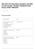 BYU GOVT 041 Final EXAM Questions with 100&percnt; Correct Answers &vert; Verified &vert; Updated &lpar;Actual Exam&rpar; LATEST VERSION&excl;&excl;