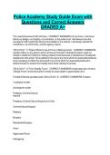 Police Academy Study Guide Exam with Questions and Correct Answers GRADED A&plus;&period;