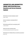GEORGETTE'S LMR &lpar;GEORGETTE'S PMHNP CERTIFICATION&rpar; Exam Questions and Correct Answers&vert; Updated
