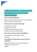 CVRP Exam Domain 1 Vocational Rehab Prep Questions and Answers Latest Version Top Rated&period;