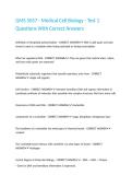 GMS 5057 - Medical Cell Biology - Test 1 Questions With Correct Answers 