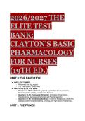 2026&sol;2027 Elite Test Bank for Clayton's Basic Pharmacology for Nurses &lpar;19th Edition&rpar; & NCLEX Prep