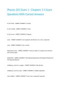 Physics 201 Exam 1 - Chapters 1-5 Exam Questions With Correct Answers