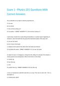 Exam 1 - Physics 201 Questions With Correct Answers&period;