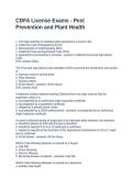 CDFA License Exams - Pest Prevention and Plant Health&period; Questions and  Answers Graded A&plus;