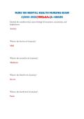 NURS 180 MENTAL HEALTH NURSING EXAM 2&vert;2025-2026&vert;100Qs&As&vert;A&plus;GRADE