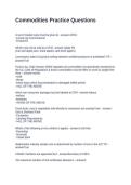 Commodities Practice Questions and Answers