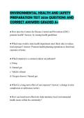ENVIRONMENTAL HEALTH AND SAFETY PREPARATION TEST 2026 QUESTIONS AND CORRECT ANSWERS GRADED A&plus;