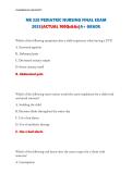 NR 328 PEDIATRIC NURSING FINAL EXAM 2025&vert;ACTUAL 100Qs&As&vert;A&plus; GRADE
