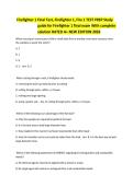 Firefighter 1 Final Test&comma; Firefighter 1&comma; Fire 1 TEST PREP Study guide for Firefighter 1 final exam With complete solution RATED A&plus; NEW EDITION 2026
