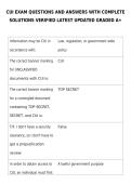 CUI Exam Questions and Answers with Complete Solutions Updated 2026&sol;2027 &ndash; Instant Download &ndash; Verified Graded A&plus; Material