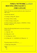 NOKIA NETWORK  ROUTING SPECIALIST I  &lpar;NRS 1&rpar; EXAM QUESTIONS AND ANSWERS 2026