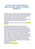 NU 518 LATEST 2026 EXAM WITH QUESTION AND CORRECT ANSWER &sol; GRADED A&plus;