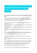 WEST COAST EMT Exam Questions and Answers Latest Versions Top Rated A&plus;