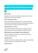 WEST COAST EMT Final Exam Questions and Answers Latest Versions Top Rated A&plus;