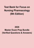 Test Bank for Focus on Nursing Pharmacology &lpar;9th Edition&rpar; PDF &vert; Nursing Exam Questions & Answers