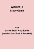 WGU C810 Study Guide Questions & Answers PDF &vert; Healthcare Course Exam Prep