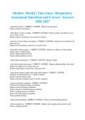 Shadow  Health &vert; Tina Jones &vert; Respiratory  Assessment Questions and Correct  Answers  2026-2027