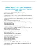 Shadow  Health &vert; Tina Jones &vert; Respiratory  Assessment Questions and Correct  Answers  2026-2027 