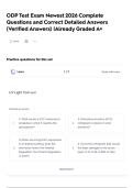 ODP Test Exam Newest 2026 Complete Questions and Correct Detailed Answers &lpar;Verified Answers&rpar; &vert;Already Graded A&plus;