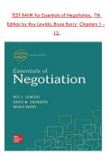 Test Bank for Essentials of Negotiation 7th Edition &lpar;ISBN&colon; 978-1260065879&rpar; &ndash; Chapters 1&ndash;12 by Roy Lewicki & Bruce Barry &vert; Complete Questions & Answers