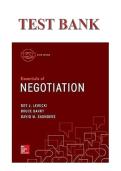 Essentials of Negotiation Test Bank 6th Edition &lpar;ISBN&colon; 978-0077862466&rpar; &ndash; Roy J&period; Lewicki&comma; Bruce Barry & David M&period; Saunders &vert; Complete Questions & Answers