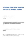  IAHCSMM CRCST Exam Questions and Correct Answers&vert; Updated