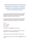 ADVANCED PATHOPHYSIOLOGY EDAPT&colon; OBSTRUCTIVE AND RESTRICTIVE LUNG DISEASES 2026&sol;2027 &ndash; QUESTIONS WITH VERIFIED ANSWERS AND DETAILED SOLUTIONS