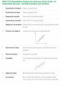 WGU C723 Quantitative Analysis for Business Study Guide - A&plus; Guaranteed Success - Verified Questions and Answers