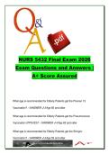 NURS 5432 Final Exam &ndash; 400&plus; Questions & Answers &vert; Geriatrics&comma; GI&comma; Dermatology & Pharmacology &vert; 2026
