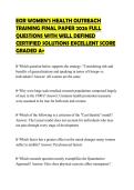EOR WOMEN'S HEALTH OUTREACH TRAINING FINAL PAPER 2026 FULL QUESTIONS WITH WELL DEFINED CERTIFIED SOLUTIONS EXCELLENT SCORE GRADED A&plus;