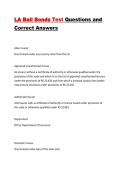 LA Bail Bonds Test Questions and Correct Answers
