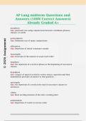AP Lang midterm Questions and  Answers &lpar;100&percnt; Correct Answers&rpar;  Already Graded A&plus; 