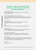 ap psych unit 12 Questions and  Answers &lpar;100&percnt; Correct Answers&rpar;  Already Graded A&plus; 