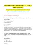 T4 ASE BRAKES ACTUAL EXAM 2026&sol;2027 &vert; Medium&sol;Heavy Duty Brakes &vert; ASE Certification &vert; 75 Questions with Complete Solutions &vert; Pass Guaranteed - A&plus; Graded