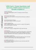 APES Unit 2 Terms Questions and  Answers &lpar;100&percnt; Correct Answers&rpar;  Already Graded A&plus; 