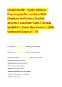 Shadow Health - Naomi Adebayo &ndash;  Preeclampsia Practice Exam With  Questions And Correct Detailed  Answers &vert; 2026&sol;2027 Cycle &vert; Already  Graded A&plus; &vert; Brand New Version &vert; 100&percnt;  Guaranteed Success&excl;&excl;&excl;&excl;&excl;&excl;&excl;&excl; 