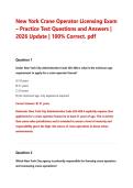New York Crane Operator Licensing Exam &ndash; Practice Test Questions and Answers &vert; 2026 Update &vert; 100&percnt; Correct&period; pdf