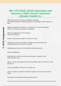 BIO 150 FINAL EXAM Questions and  Answers &lpar;100&percnt; Correct Answers&rpar;  Already Graded A&plus; 