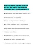 EPA LEAD INSPECTOR CERTIFICATION ACTUAL TEST SCRIPT 2026 VERIFIED QUESTIONS AND CORRECT ANSWERS A&plus;