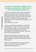 Concepts of Medication Administratio  Questions and Answers &lpar;100&percnt; Correct  Answers&rpar; Already Graded A&plus;