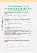 Developmental Psych Exam 2  Questions and Answers &lpar;100&percnt; Correct  Answers&rpar; Already Graded A&plus; 