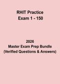 RHIT Practice Exam 1 &lpar;150 Questions&rpar; PDF &vert; Health Information Technician Certification Test Prep